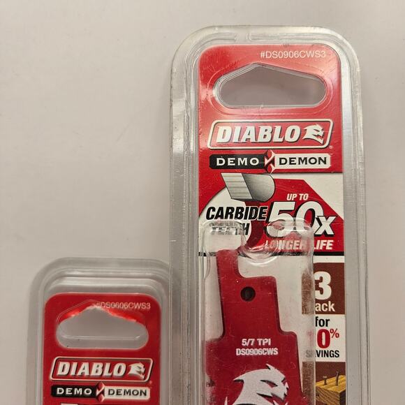 DIABLO DS0606CWS3 CARBIDE 6" + DS0906CWS3 CARBIDE 9" RECIPROCATING SAW BLADE NIB - Picture 3 of 5